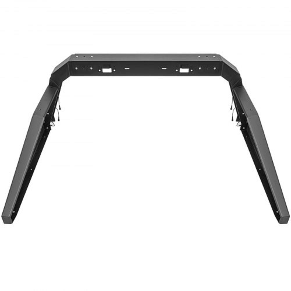 Adjustable Truck Roll Bar Chase Rack with Amber Side Marker Lamps, Universal Fit, Heavy-Duty Steel for Pickup Truck Beds