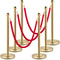 Gold Stanchion with Ball Top, Stainless Steel Velvet Ropes and Posts, Red Crowd Control Barrier for Events, Hotels