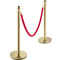 Gold Stanchion with Ball Top, Stainless Steel Velvet Ropes and Posts, Red Crowd Control Barrier for Events, Hotels