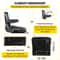 Heavy-Duty Universal Forklift Seat Black PVC Tractor Seat, Adjustable Mower Seat with Armrests, Seat Belt & Switch