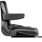Heavy-Duty Universal Forklift Seat Black PVC Tractor Seat, Adjustable Mower Seat with Armrests, Seat Belt & Switch