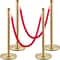 Stainless Steel Gold Stanchion Posts with Ball Top, Red Velvet Ropes and Posts, Crowd Control Barrier for Hotels, Events