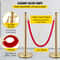 Stainless Steel Gold Stanchion Posts with Ball Top, Red Velvet Ropes and Posts, Crowd Control Barrier for Hotels, Events