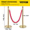 Stainless Steel Gold Stanchion Posts with Ball Top, Red Velvet Ropes and Posts, Crowd Control Barrier for Hotels, Events