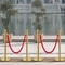 Stainless Steel Gold Stanchion Posts with Ball Top, Red Velvet Ropes and Posts, Crowd Control Barrier for Hotels, Events