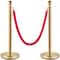 Stainless Steel Gold Stanchion Posts with Ball Top, Red Velvet Ropes and Posts, Crowd Control Barrier for Hotels, Events