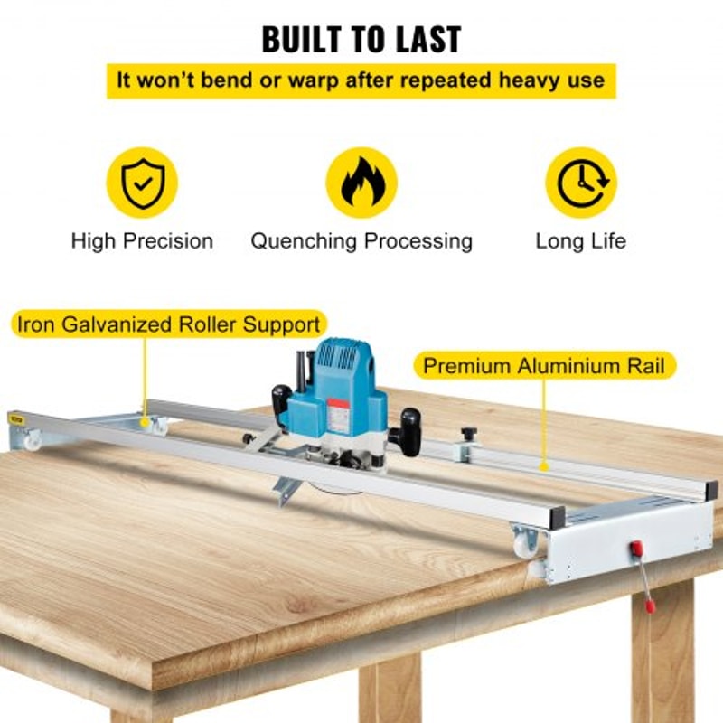 Adjustable Router Sled, Heavy-Duty Slab Guide Jig for Woodworking, Portable Planing Machine for Flattening Wood