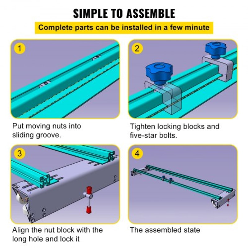 Adjustable Router Sled, Heavy-Duty Slab Guide Jig for Woodworking, Portable Planing Machine for Flattening Wood