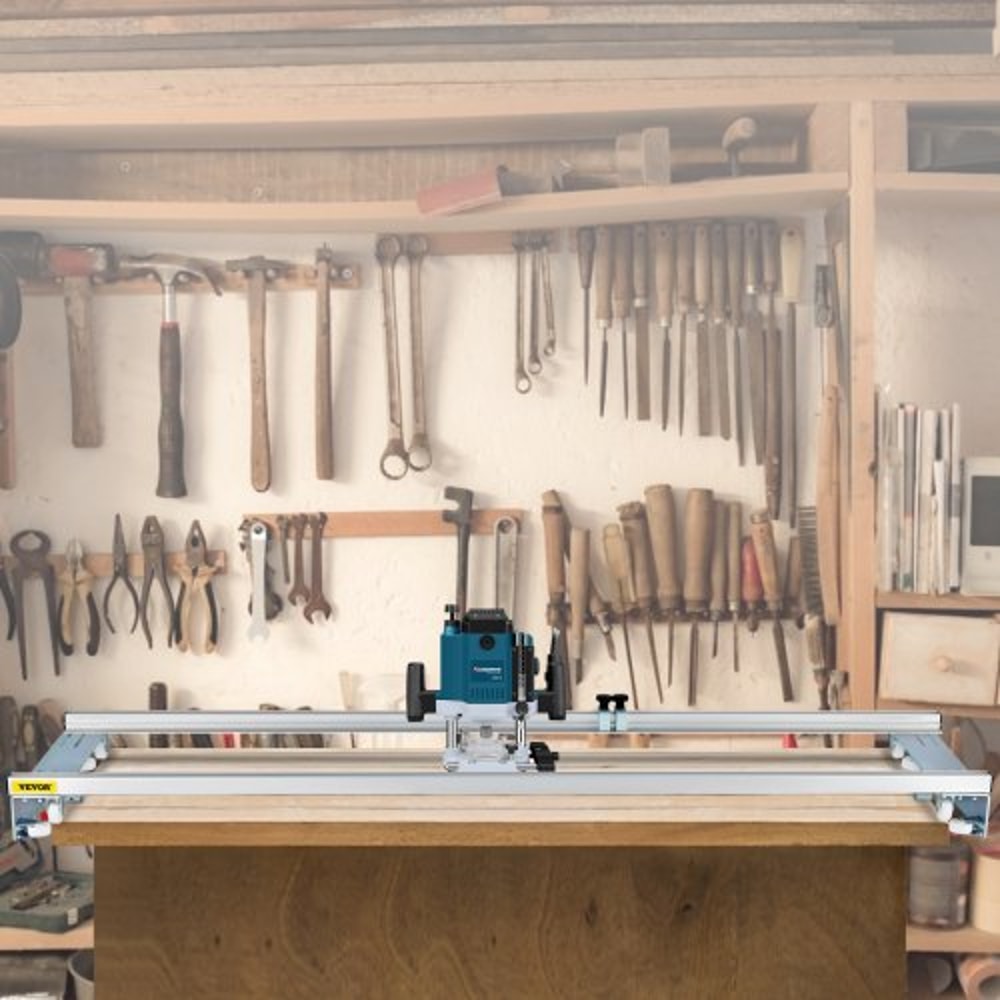 Adjustable Router Sled, Heavy-Duty Slab Guide Jig for Woodworking, Portable Planing Machine for Flattening Wood