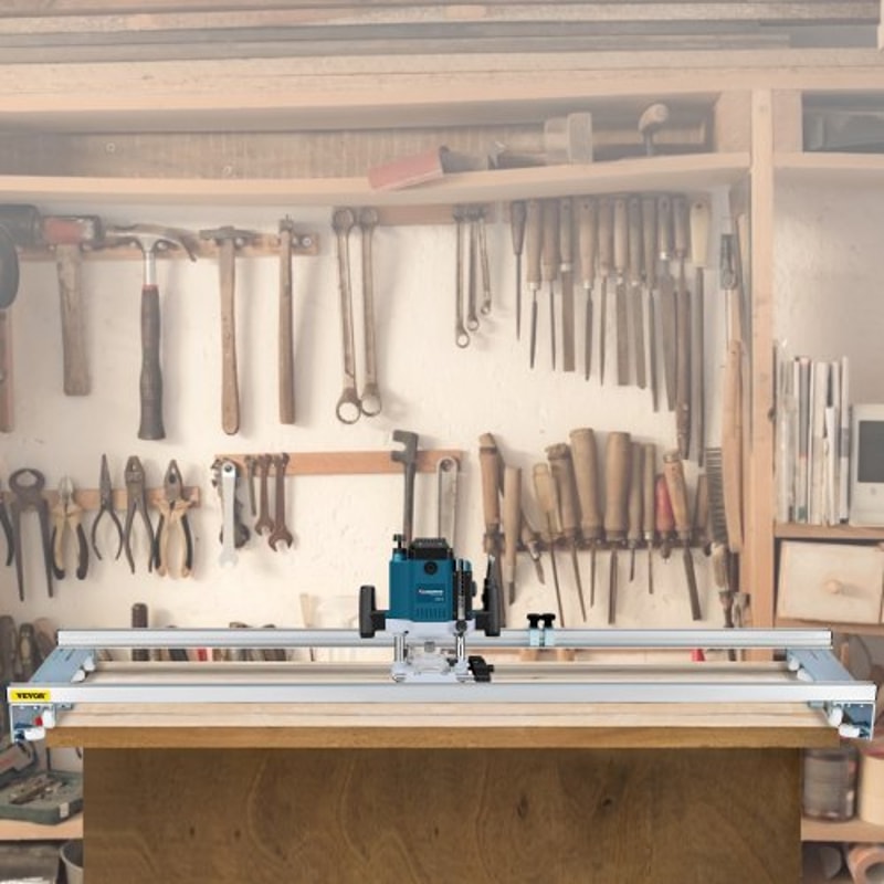 Adjustable Router Sled, Heavy-Duty Slab Guide Jig for Woodworking, Portable Planing Machine for Flattening Wood