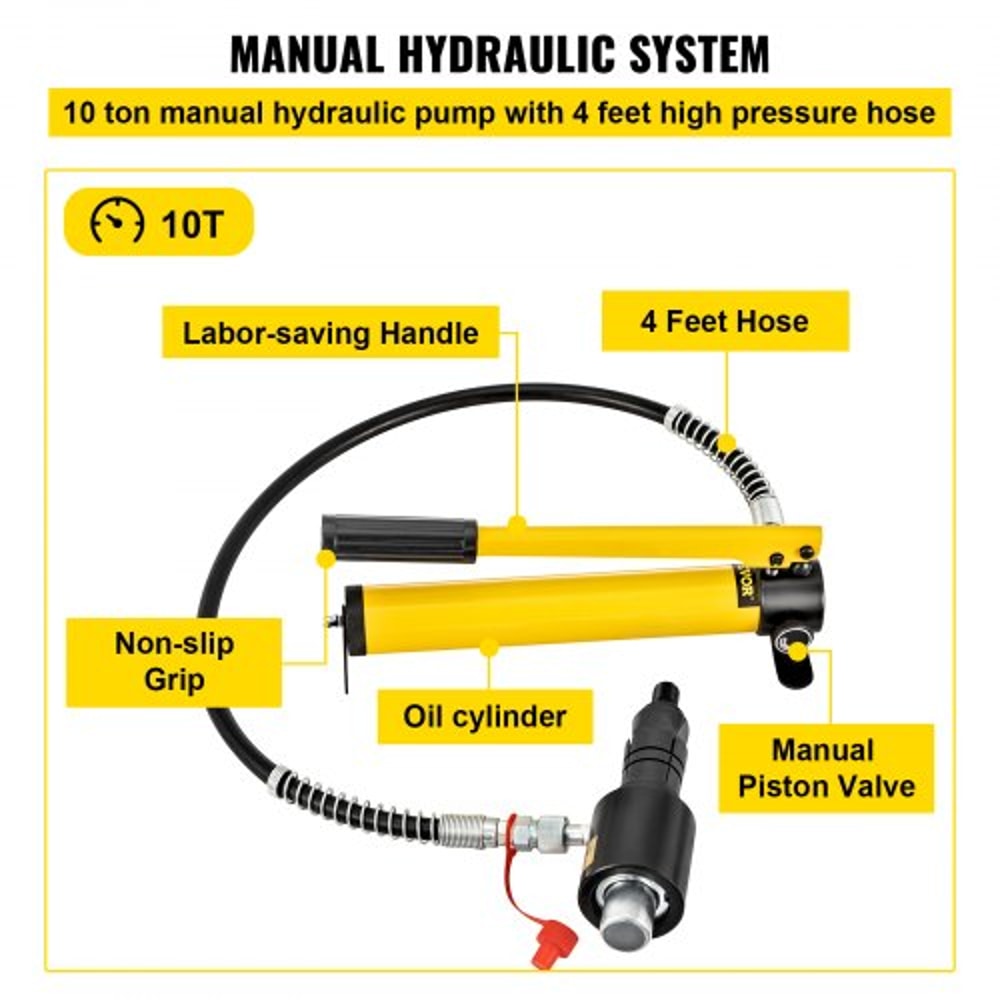 Hydraulic Exhaust Pipe Expander Manual Pipe Stretcher w/4 Dies & Cases for Copper, Aluminum Tubes & Auto Muffler Repair