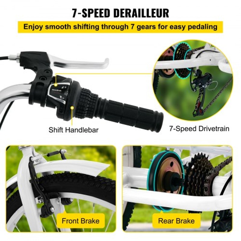 Adult Folding Tricycle 24 Wheels 7Speed Foldable 3Wheel Bike For Adults With Large Rear Basket 5