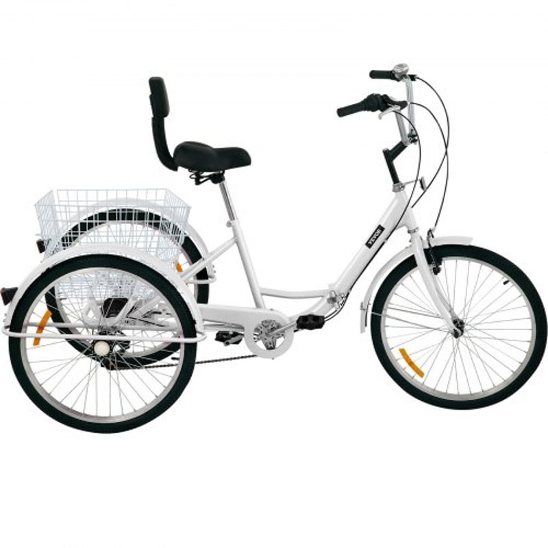 Adult Folding Tricycle 24 Wheels 7Speed Foldable 3Wheel Bike For Adults With Large Rear Basket 8