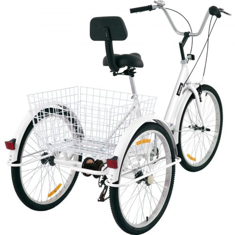 Adult Folding Tricycle 24 Wheels 7Speed Foldable 3Wheel Bike For Adults With Large Rear Basket 9