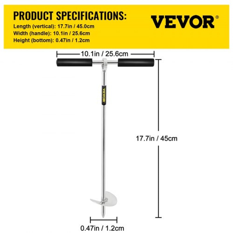 Stainless Steel Sand Anchor, Auger for Beach, Sandbar & Shallow Water, Removable Handle, Bungee Line & Bag