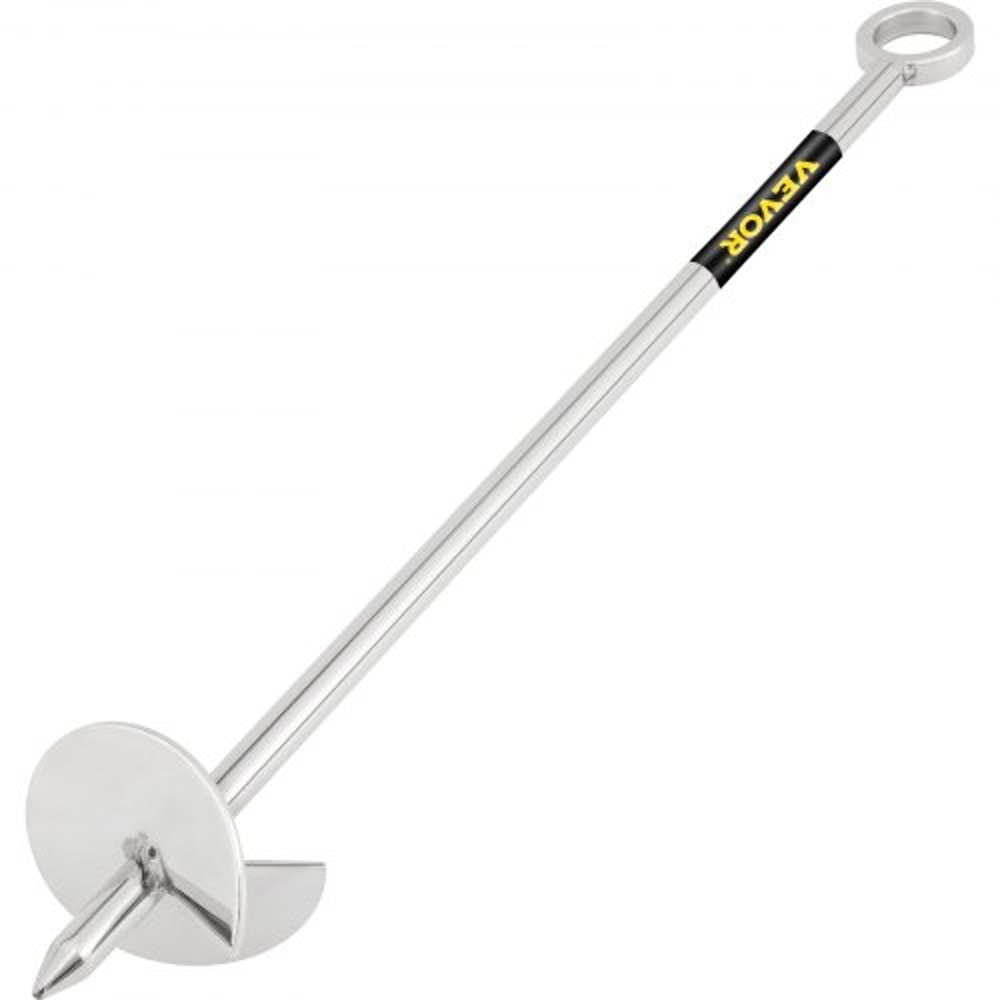 Stainless Steel Sand Anchor, Auger for Beach, Sandbar & Shallow Water, Removable Handle, Bungee Line & Bag