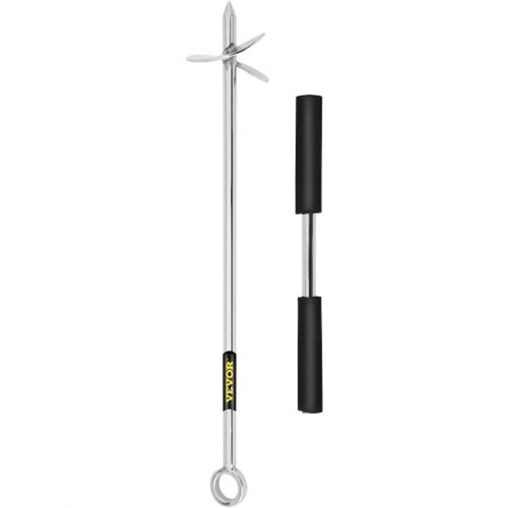 Stainless Steel Sand Anchor, Auger for Beach, Sandbar & Shallow Water, Removable Handle, Bungee Line & Bag