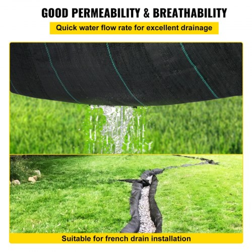 35oz Woven PP Driveway Drain Cloth Heavy Duty 125FT X 30FT Geotextile Fabric For Soil Stabilization 4