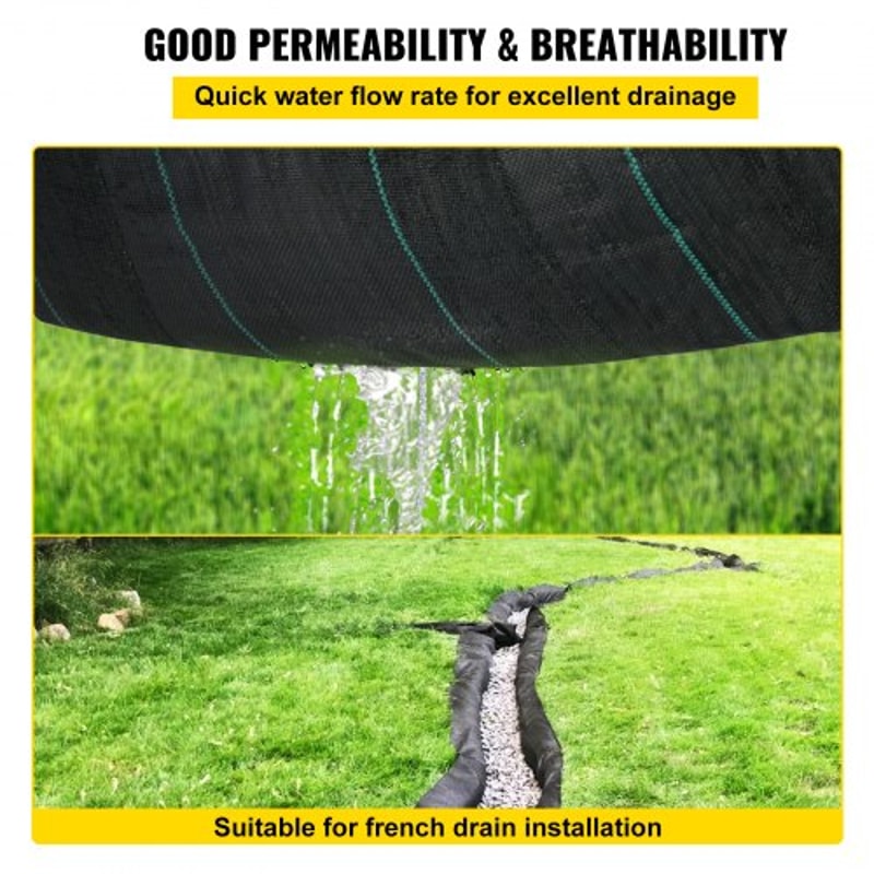 35oz Woven PP Driveway Drain Cloth Heavy Duty 125FT X 30FT Geotextile Fabric For Soil Stabilization 4