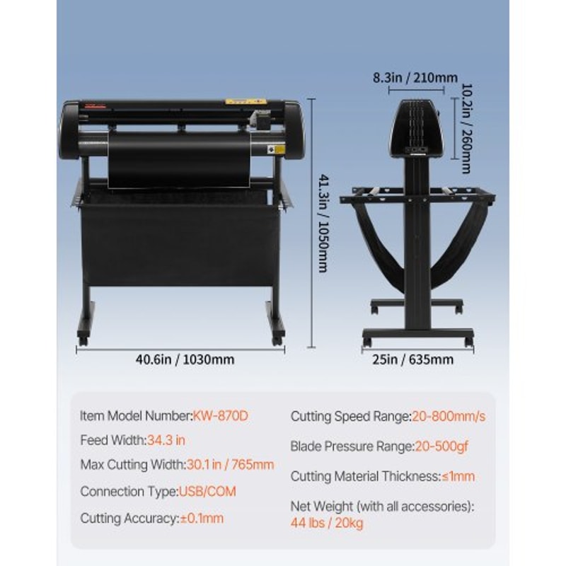 34inch Vinyl Cutter Machine Manual Vinyl Printer With LCD Display Sign Cutting Plotter Includes Sig 7