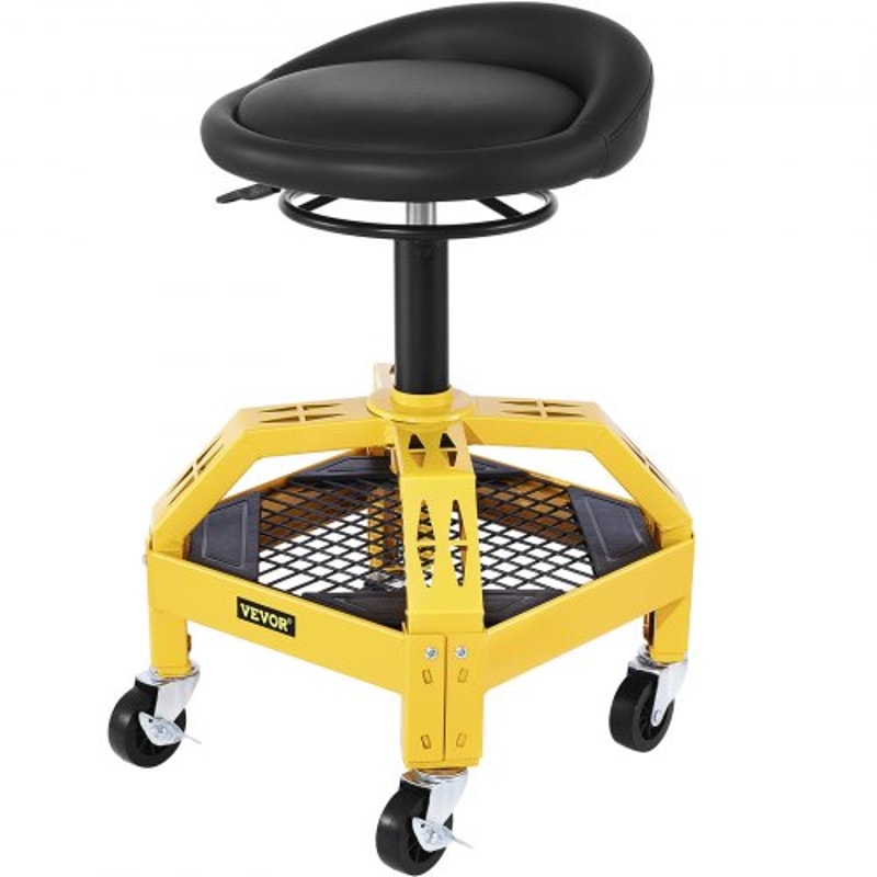300LBS Capacity Rolling Garage Stool Adjustable Height 24 To 287 Mechanic Seat With 360 Swivel Whee 1