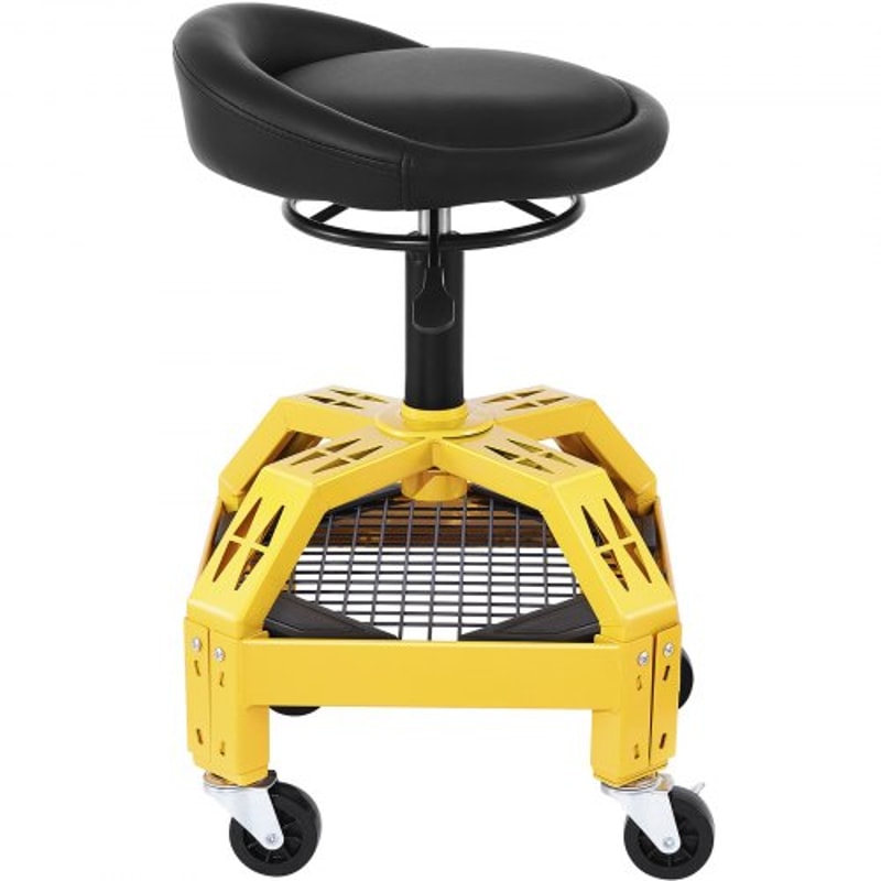 300LBS Capacity Rolling Garage Stool Adjustable Height 24 To 287 Mechanic Seat With 360 Swivel Whee 7