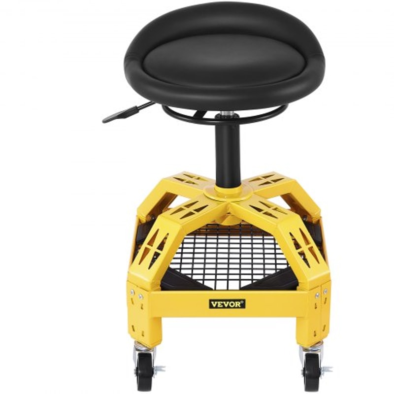 300LBS Capacity Rolling Garage Stool Adjustable Height 24 To 287 Mechanic Seat With 360 Swivel Whee 9