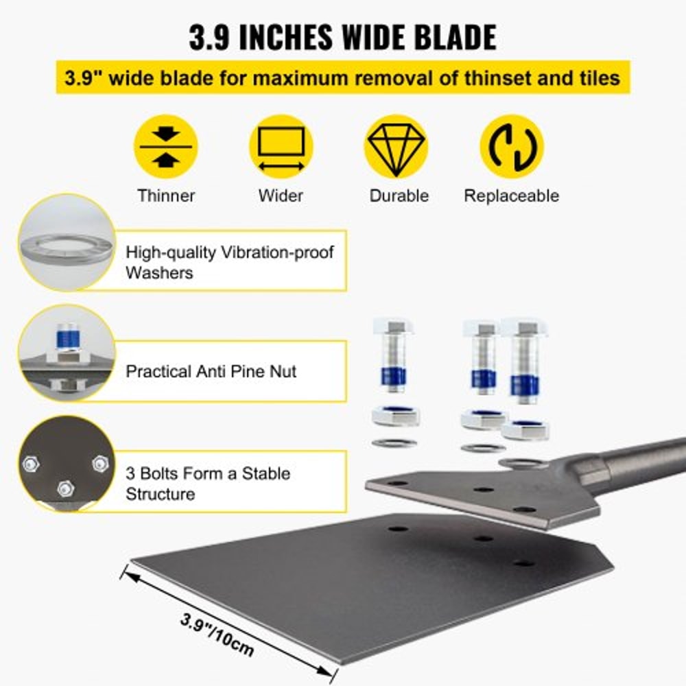 SDS Plus Floor Scraper 39 Wide Tile Removal Chisel 95 Long Handle Compatible With BoschDeWaltMakita 5