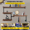 DIY Industrial Pipe Shelving 4Tier Black Steel Pipe Wood Wall Shelves Modern Rustic Storage Soluti 2