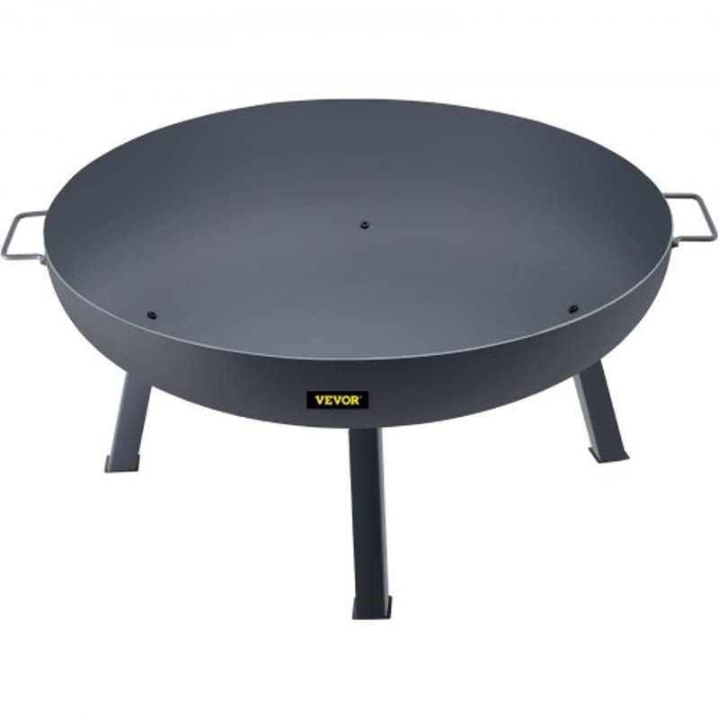 34Inch Carbon Steel Fire Bowl Wood Burning Outdoor Fire Pit For Patio Backyard Camping With Drain 7