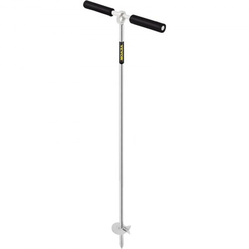 Stainless Steel Sand Anchor Auger, Removable Handle, Bungee Line & Carry Bag, Secure Jet Ski, Pontoon, PWC