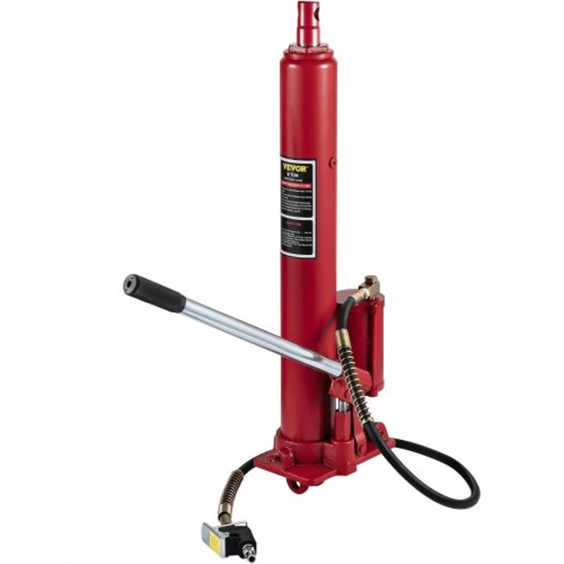 Hydraulic/Pneumatic Long Ram Jack with Single Piston Pump & Clevis Base, Engine Hoist Cherry Picker for Garage/Shop