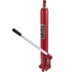 hydraulic long ram jack, heavy-duty single piston pump with clevis base, manual cherry picker engine lift hoist