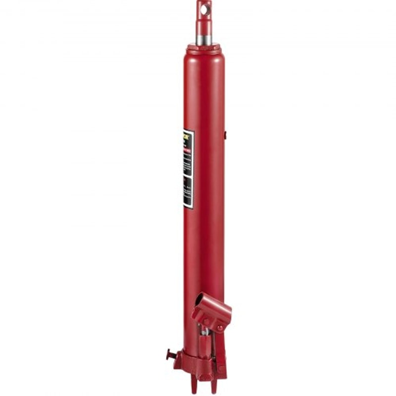 Hydraulic Long Ram Jack, Heavy-Duty Single Piston Pump with Clevis Base, Manual Cherry Picker Engine Lift Hoist