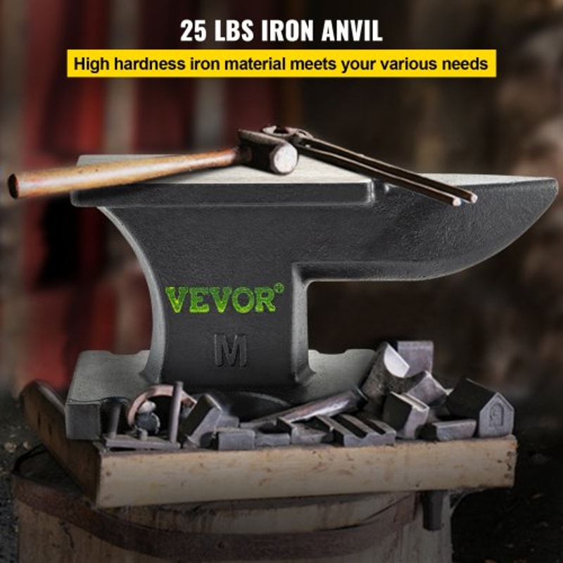 Heavy-Duty Cast Iron Anvil, Single Horn Blacksmith Anvil with Stable Base, Work Surface for Forging, Bending