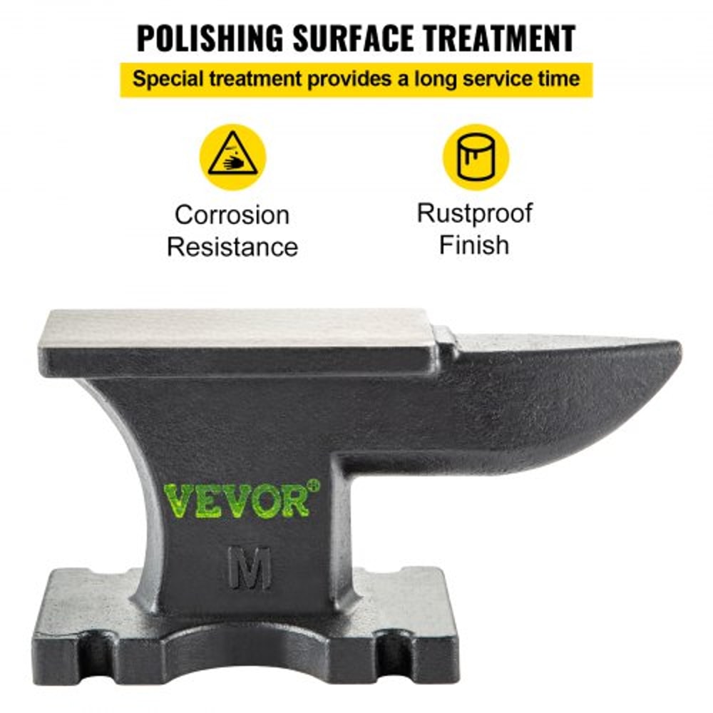 Heavy-Duty Cast Iron Anvil, Single Horn Blacksmith Anvil with Stable Base, Work Surface for Forging, Bending