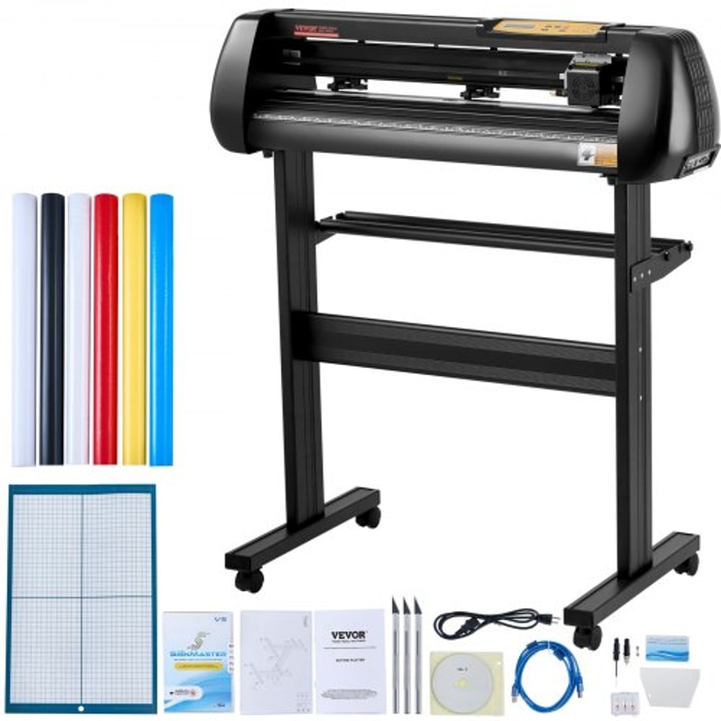Upgraded Vinyl Cutter Machine, Paper Feed Cutting Plotter Bundle with Adjustable Force & Speed, Powerful Stepper Motors