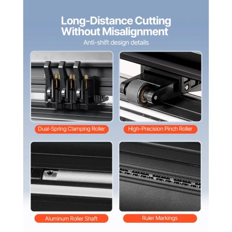 Upgraded Vinyl Cutter Machine, Paper Feed Cutting Plotter Bundle with Adjustable Force & Speed, Powerful Stepper Motors