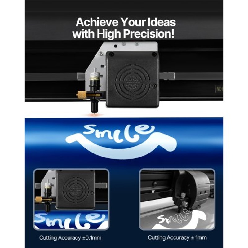 Upgraded Vinyl Cutter Machine, Paper Feed Cutting Plotter Bundle with Adjustable Force & Speed, Powerful Stepper Motors