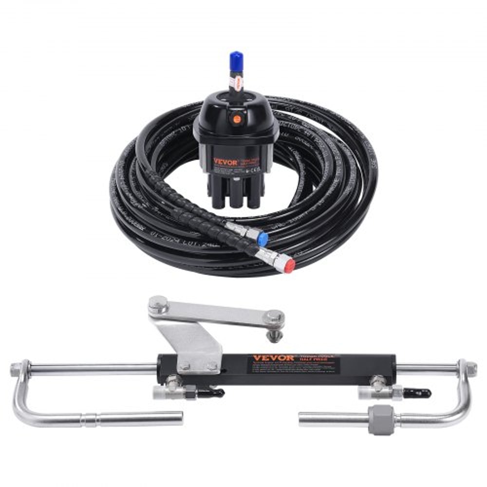 90HP Hydraulic Outboard Steering Kit Marine Steering System With Helm Pump Cylinder Hoses For Smoo 9