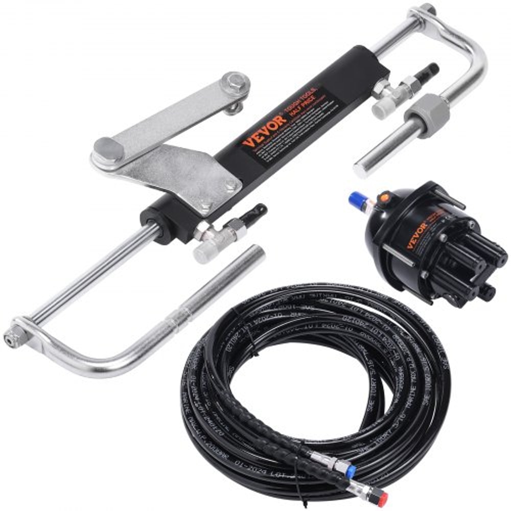 90HP Hydraulic Outboard Steering Kit Marine Steering System With Helm Pump Cylinder Hoses For Smoo 8