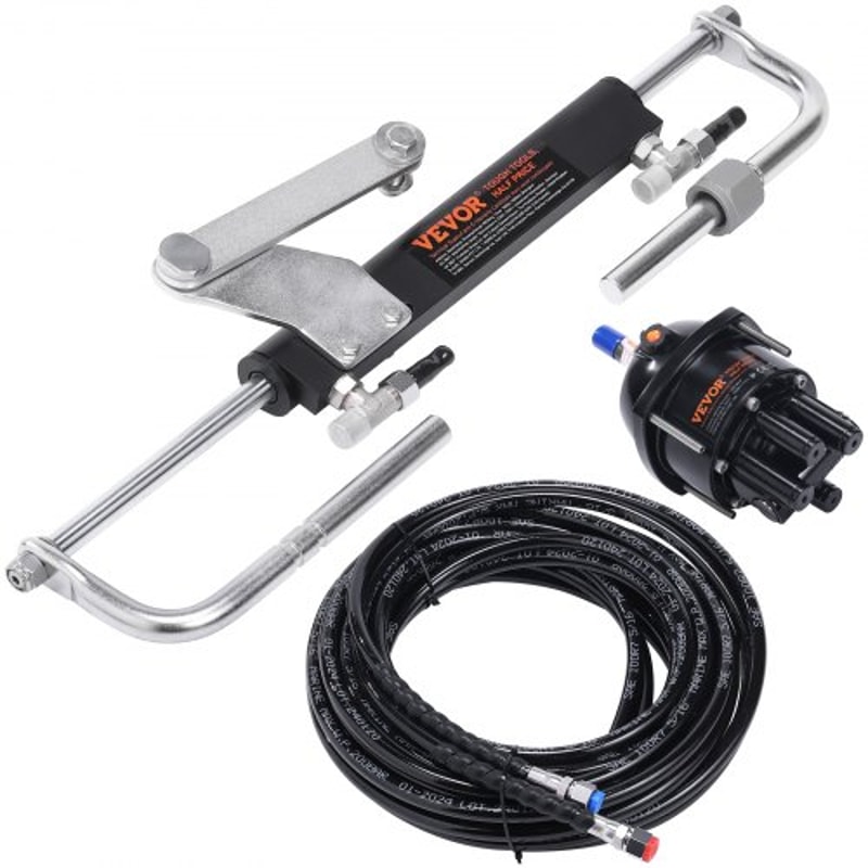 90HP Hydraulic Outboard Steering Kit Marine Steering System With Helm Pump Cylinder Hoses For Smoo 8