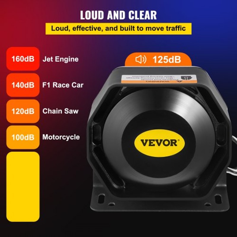 VEVOR 200W Siren Bundle 8 Tones Emergency Warning Siren With PA Speaker MIC System Vehicle Siren Bo 3