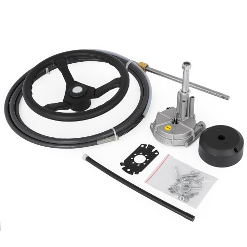 15 Boat Steering Cable System HeavyDuty Outboard Steering Kit With 135 Wheel Rotary Helm 304 Stain 1