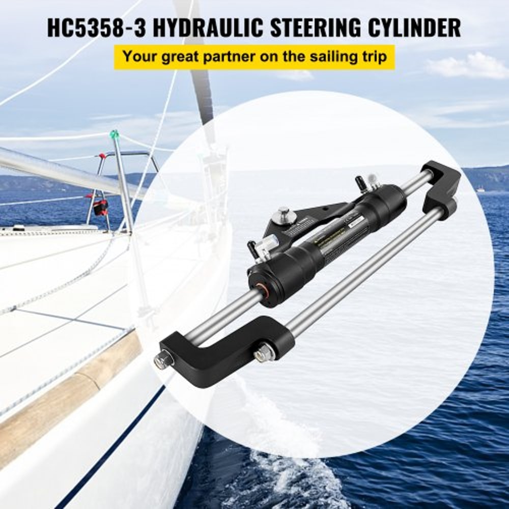 HC53583 Hydraulic Steering Cylinder 300HP Front Mount Outboard Steering Pump For Marine Boats 2