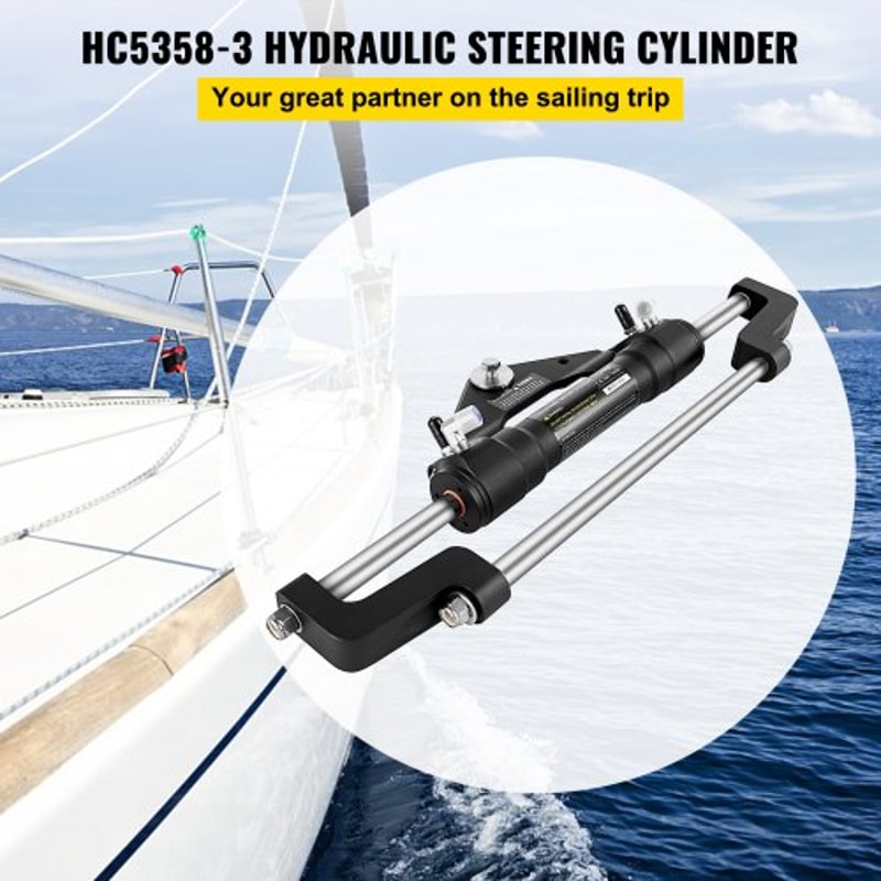 HC53583 Hydraulic Steering Cylinder 300HP Front Mount Outboard Steering Pump For Marine Boats 2
