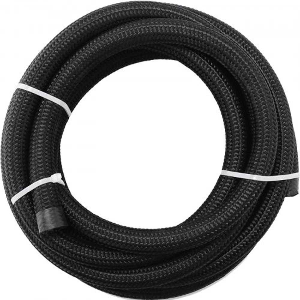 8AN Fuel Line Kit, 20 Pcs 8AN Fuel Hose Kit with 32.8Ft BK Nylon Stainless Steel Braided Oil Line Hose