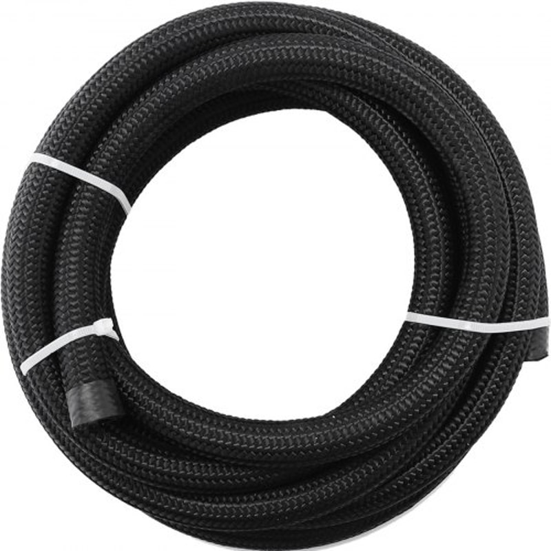 8AN Fuel Line Kit, 20 Pcs 8AN Fuel Hose Kit with 32.8Ft BK Nylon Stainless Steel Braided Oil Line Hose