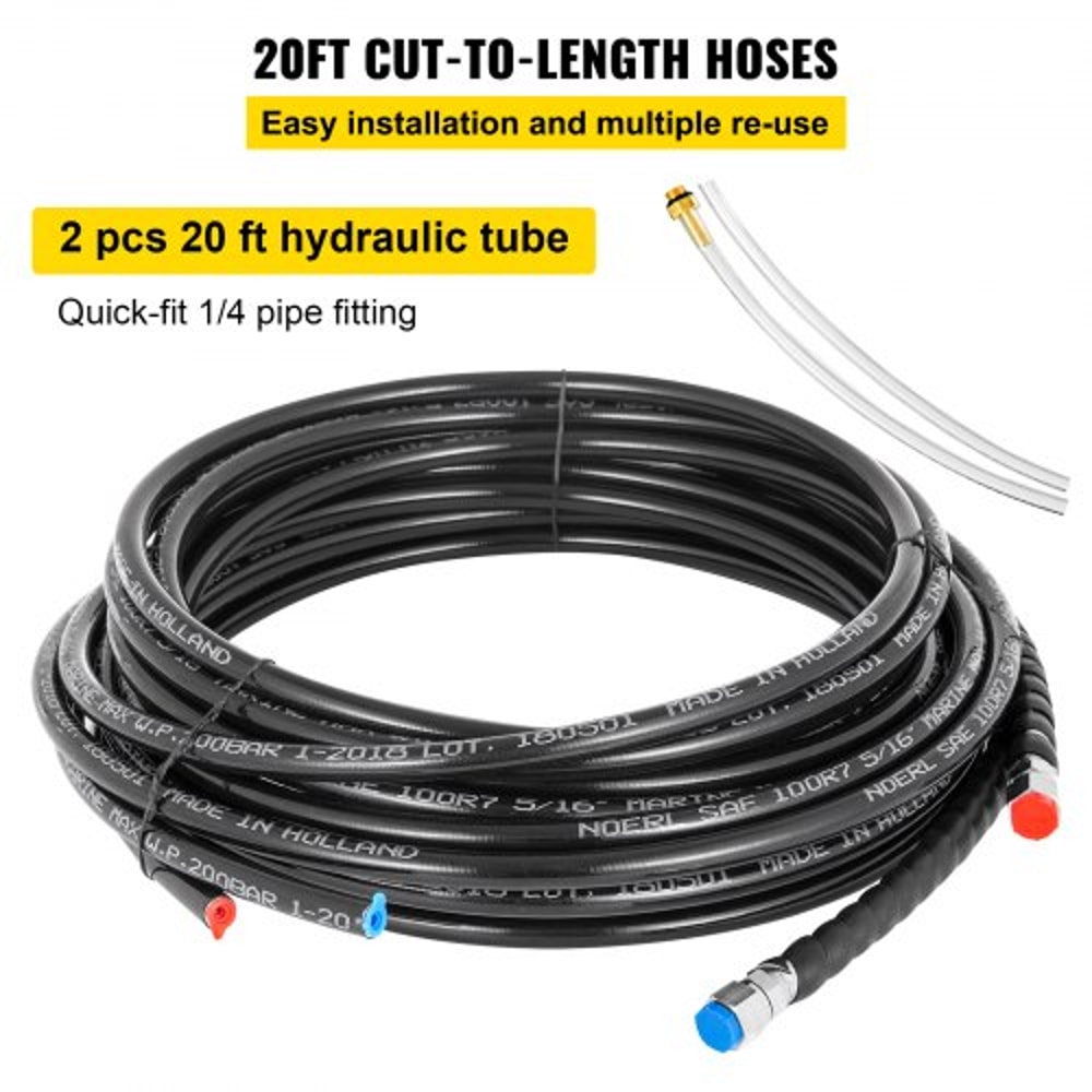 300HP Hydraulic Steering Kit With Helm Pump Compact Cylinder Complete Marine Outboard Steering Sys 6