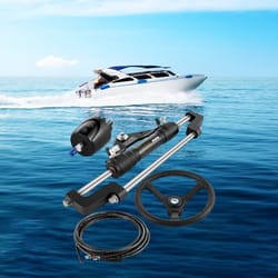 boat hydraulic steering kit, 300hp helm pump, aluminum alloy steering cylinder, 13.5" wheel & 10" hydraulic hose